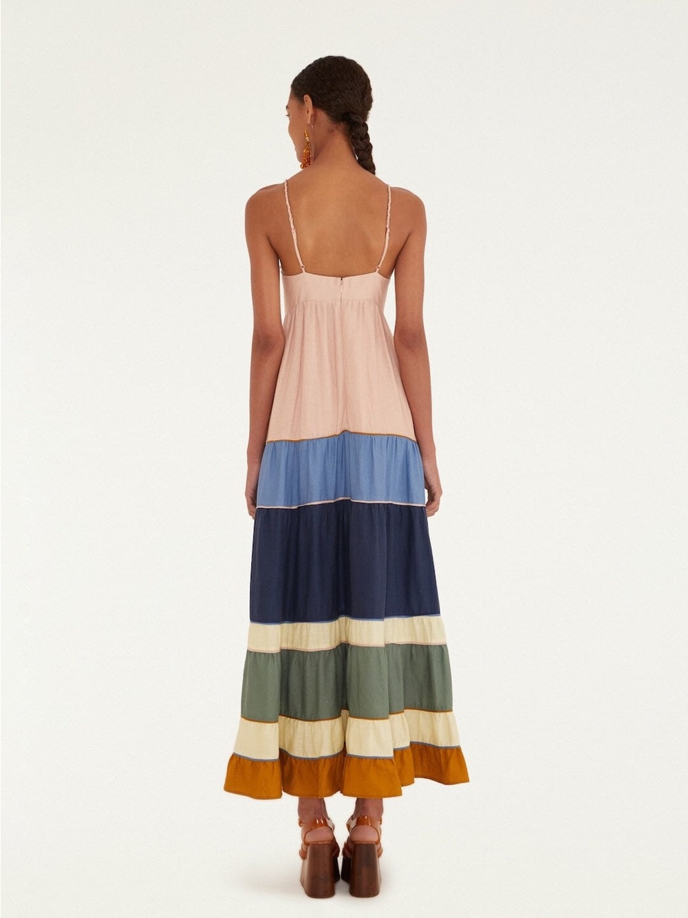 NWT Size Small Farm Rio Multicolor Pleats Maxi Dress